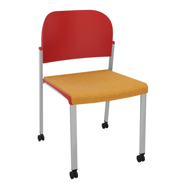 ROMY CHAISE 4P ROULT ASSISE TISSU DOSSIER POLYPRO SANS ACCOUDOIRS BO SB PZ