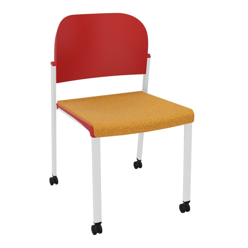 ROMY CHAISE 4P ROULT ASSISE TISSU DOSSIER POLYPRO SANS ACCOUDOIRS BO SP PZ