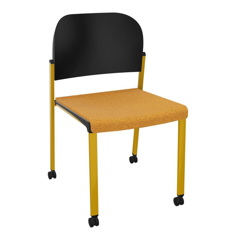 ROMY CHAISE 4P ROULT ASSISE TISSU DOSSIER POLYPRO SANS ACCOUDOIRS BO SX PU