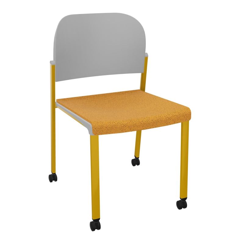 ROMY CHAISE 4P ROULT ASSISE TISSU DOSSIER POLYPRO SANS ACCOUDOIRS BO SX PX
