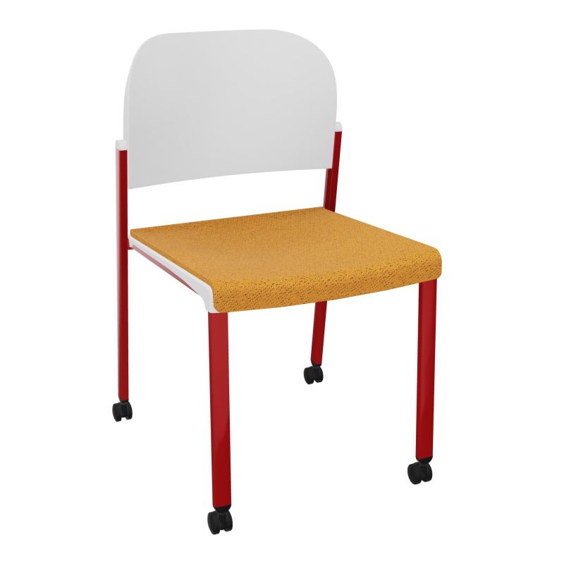 ROMY CHAISE 4P ROULT ASSISE TISSU DOSSIER POLYPRO SANS ACCOUDOIRS BO ZY PT