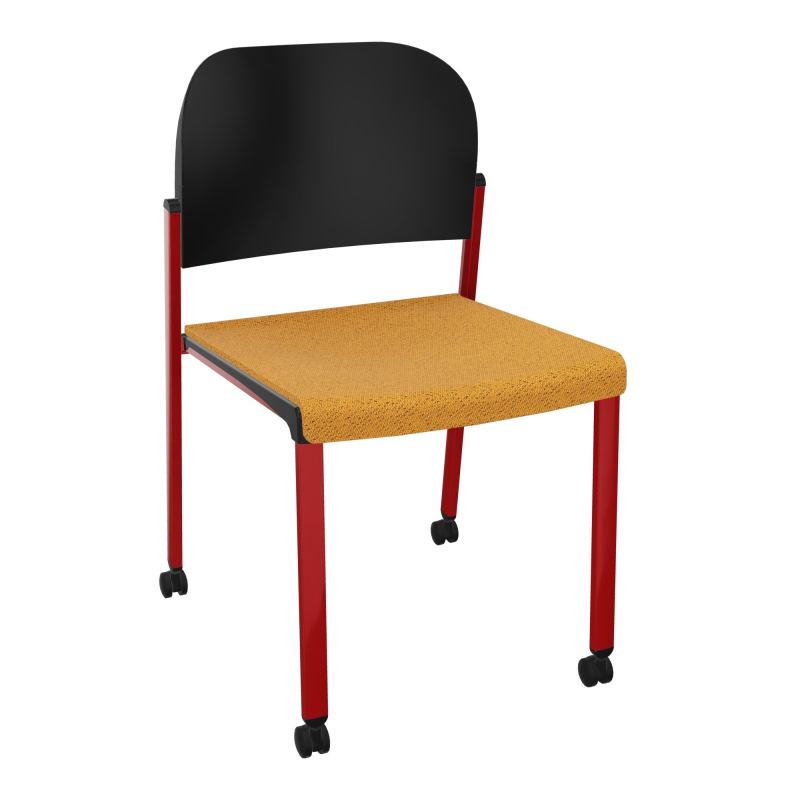 ROMY CHAISE 4P ROULT ASSISE TISSU DOSSIER POLYPRO SANS ACCOUDOIRS BO ZY PU