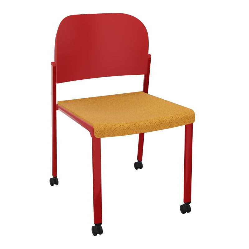 ROMY CHAISE 4P ROULT ASSISE TISSU DOSSIER POLYPRO SANS ACCOUDOIRS BO ZY PZ