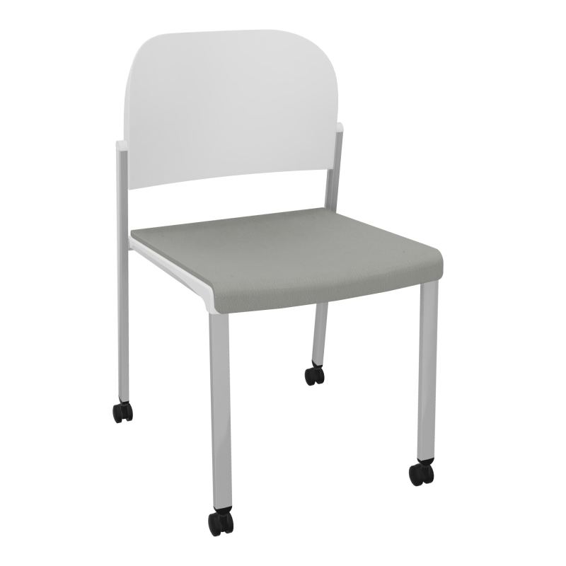 ROMY CHAISE 4P ROULT ASSISE TISSU DOSSIER POLYPRO SANS ACCOUDOIRS CA SB PT