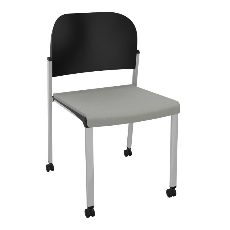 ROMY CHAISE 4P ROULT ASSISE TISSU DOSSIER POLYPRO SANS ACCOUDOIRS CA SB PU