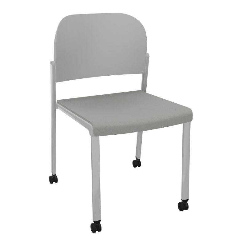 ROMY CHAISE 4P ROULT ASSISE TISSU DOSSIER POLYPRO SANS ACCOUDOIRS CA SB PX
