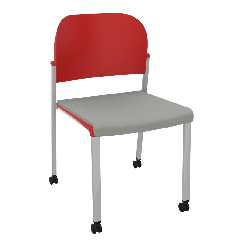 ROMY CHAISE 4P ROULT ASSISE TISSU DOSSIER POLYPRO SANS ACCOUDOIRS CA SB PZ