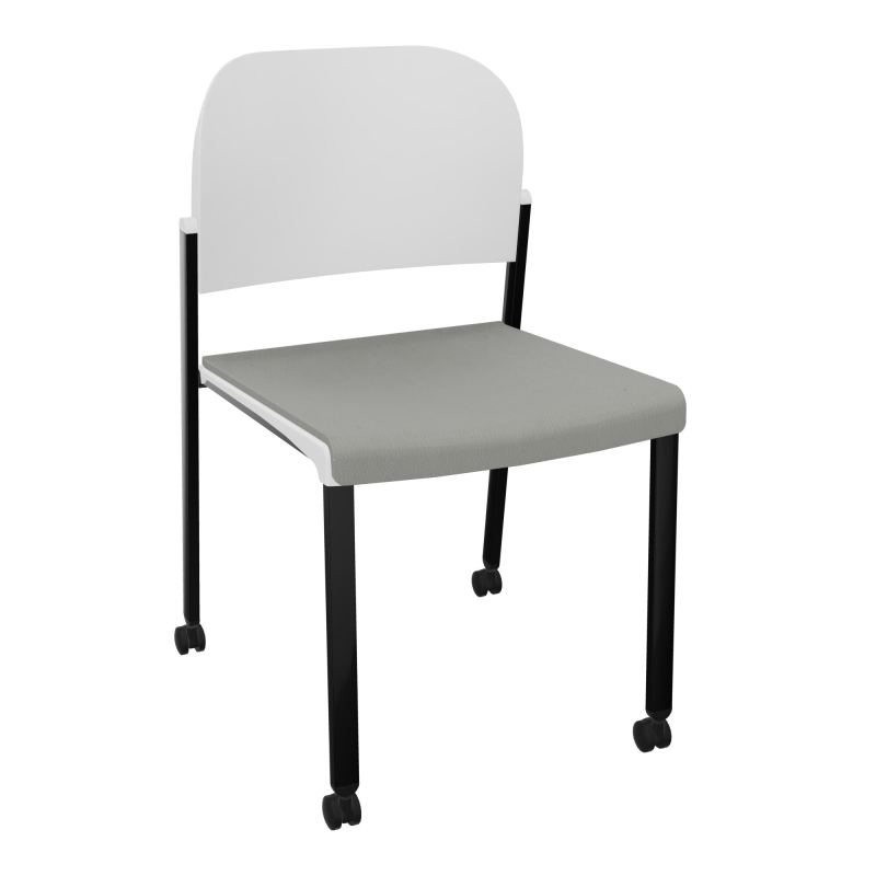 ROMY CHAISE 4P ROULT ASSISE TISSU DOSSIER POLYPRO SANS ACCOUDOIRS CA SG PT