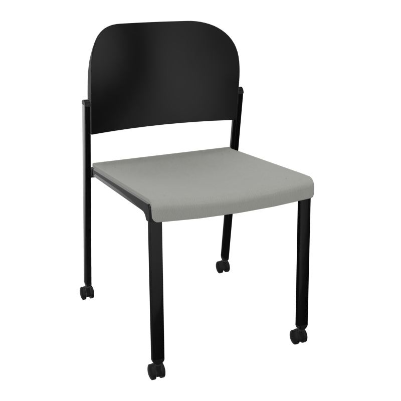 ROMY CHAISE 4P ROULT ASSISE TISSU DOSSIER POLYPRO SANS ACCOUDOIRS CA SG PU