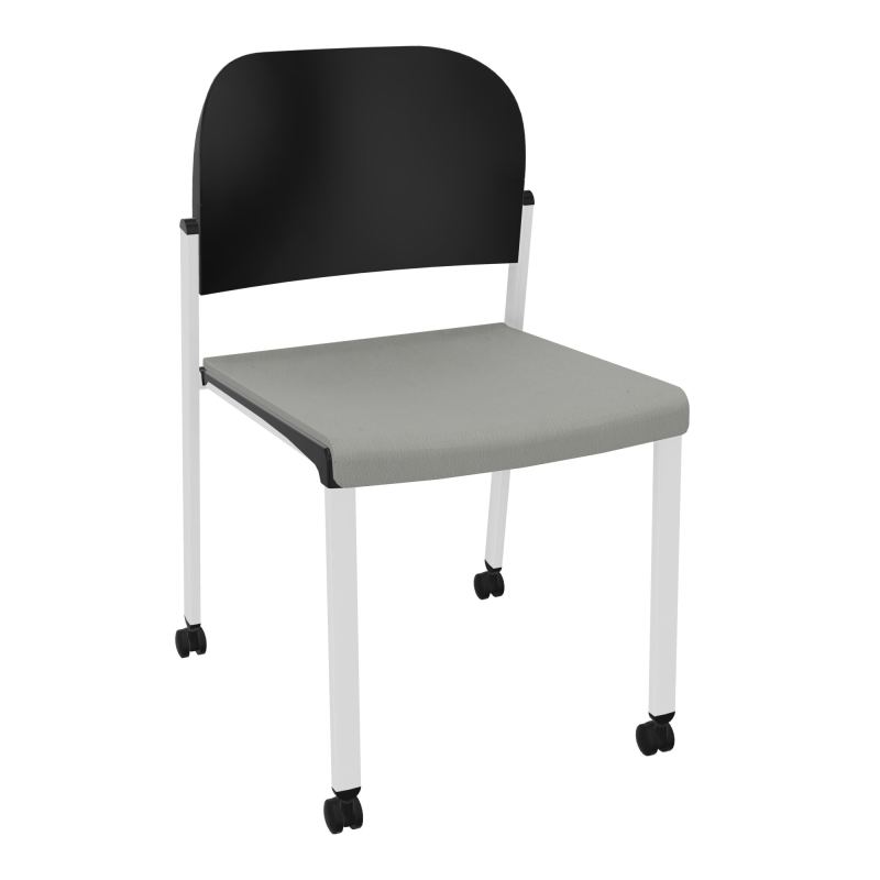 ROMY CHAISE 4P ROULT ASSISE TISSU DOSSIER POLYPRO SANS ACCOUDOIRS CA SP PU