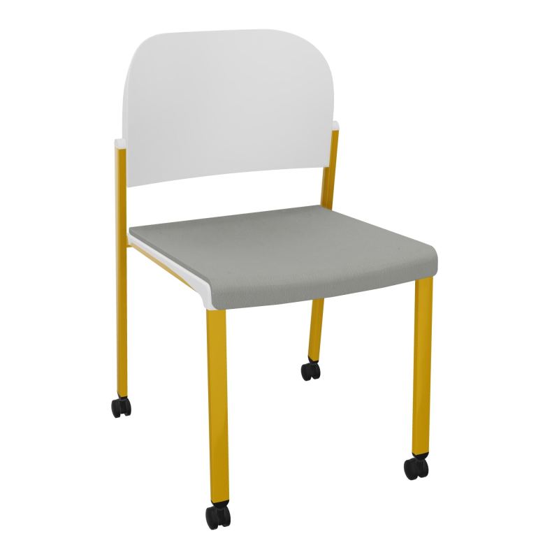 ROMY CHAISE 4P ROULT ASSISE TISSU DOSSIER POLYPRO SANS ACCOUDOIRS CA SX PT