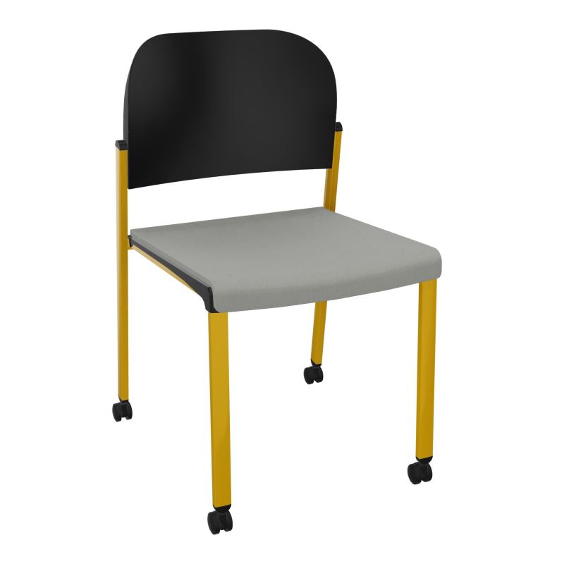 ROMY CHAISE 4P ROULT ASSISE TISSU DOSSIER POLYPRO SANS ACCOUDOIRS CA SX PU