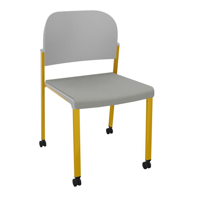 ROMY CHAISE 4P ROULT ASSISE TISSU DOSSIER POLYPRO SANS ACCOUDOIRS CA SX PX
