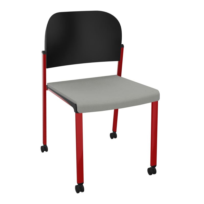 ROMY CHAISE 4P ROULT ASSISE TISSU DOSSIER POLYPRO SANS ACCOUDOIRS CA ZY PU