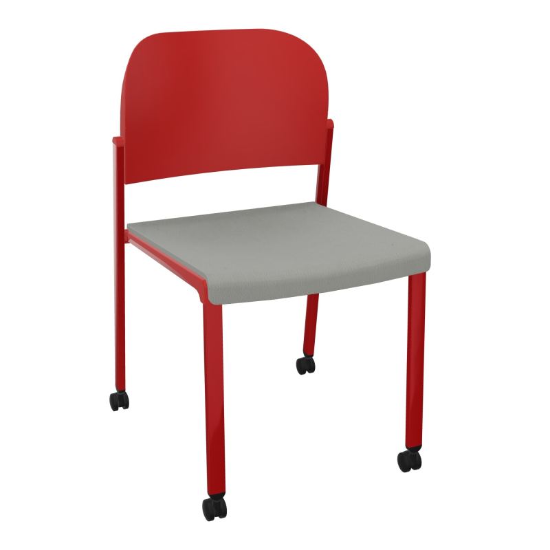 ROMY CHAISE 4P ROULT ASSISE TISSU DOSSIER POLYPRO SANS ACCOUDOIRS CA ZY PZ