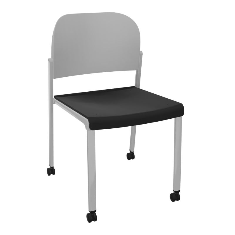 ROMY CHAISE 4P ROULT ASSISE TISSU DOSSIER POLYPRO SANS ACCOUDOIRS CB SB PX