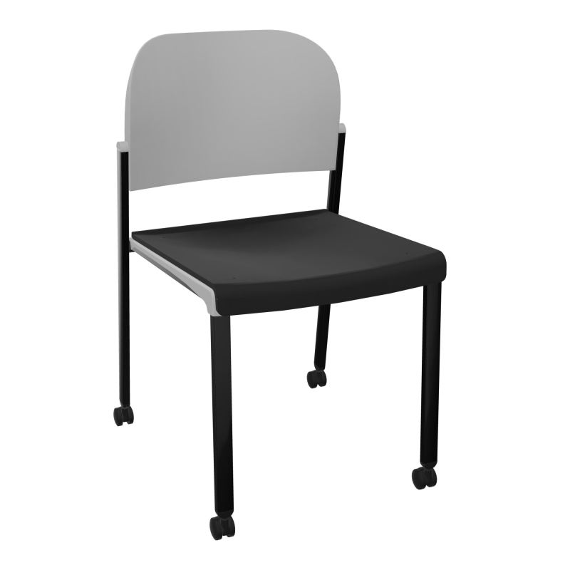 ROMY CHAISE 4P ROULT ASSISE TISSU DOSSIER POLYPRO SANS ACCOUDOIRS CB SG PX