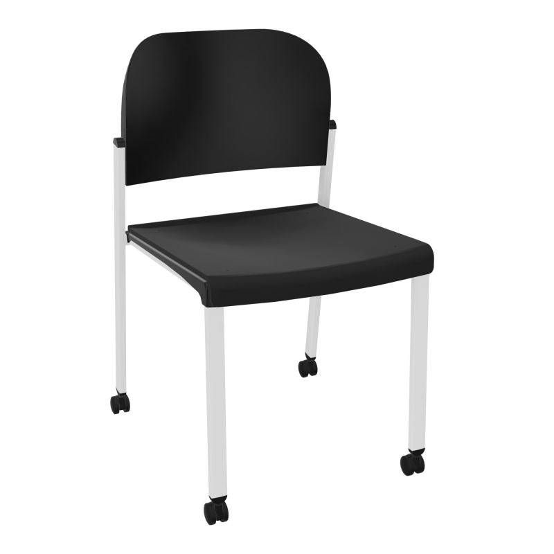 ROMY CHAISE 4P ROULT ASSISE TISSU DOSSIER POLYPRO SANS ACCOUDOIRS CB SP PU