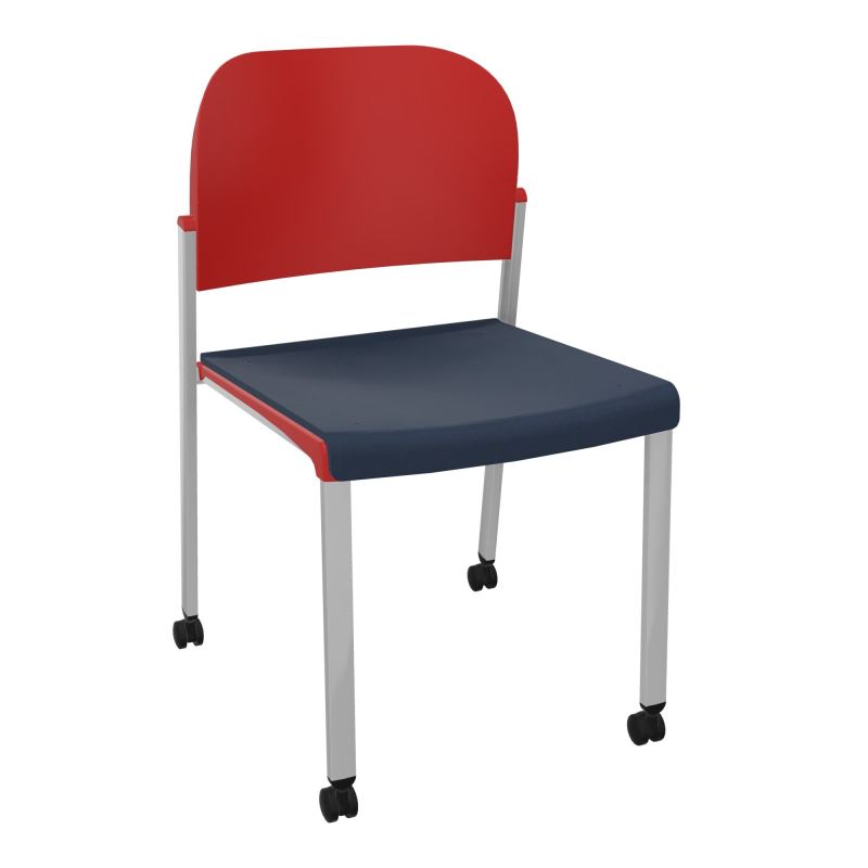 ROMY CHAISE 4P ROULT ASSISE TISSU DOSSIER POLYPRO SANS ACCOUDOIRS CC SB PZ
