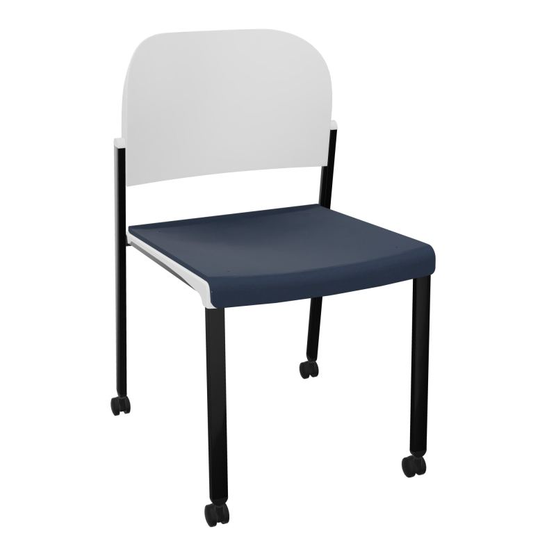 ROMY CHAISE 4P ROULT ASSISE TISSU DOSSIER POLYPRO SANS ACCOUDOIRS CC SG PT