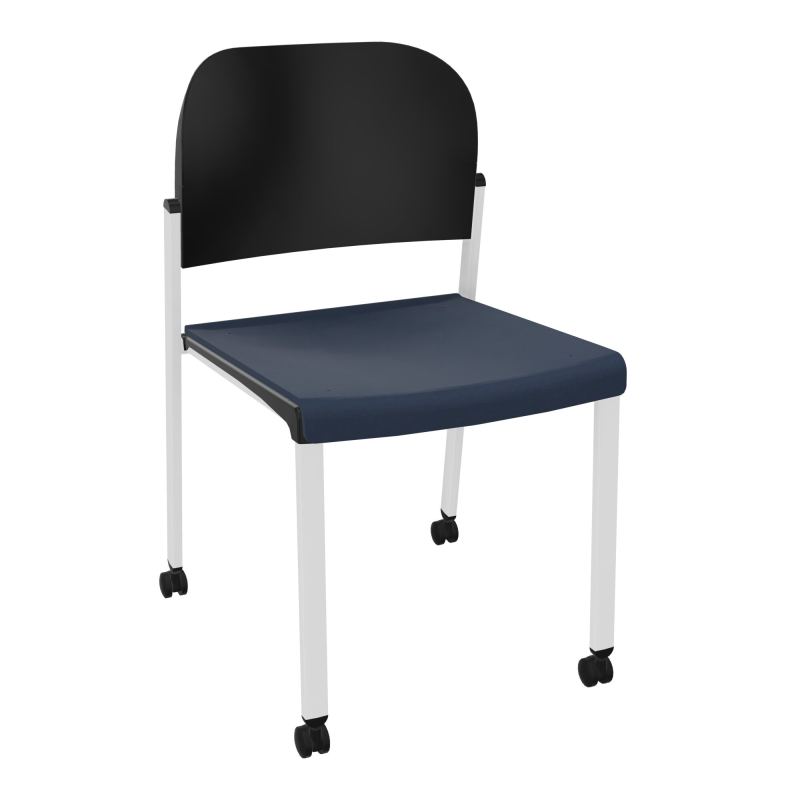ROMY CHAISE 4P ROULT ASSISE TISSU DOSSIER POLYPRO SANS ACCOUDOIRS CC SP PU