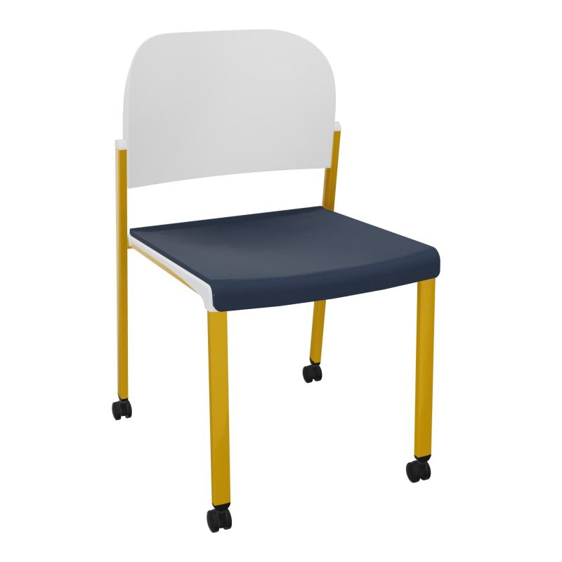 ROMY CHAISE 4P ROULT ASSISE TISSU DOSSIER POLYPRO SANS ACCOUDOIRS CC SX PT