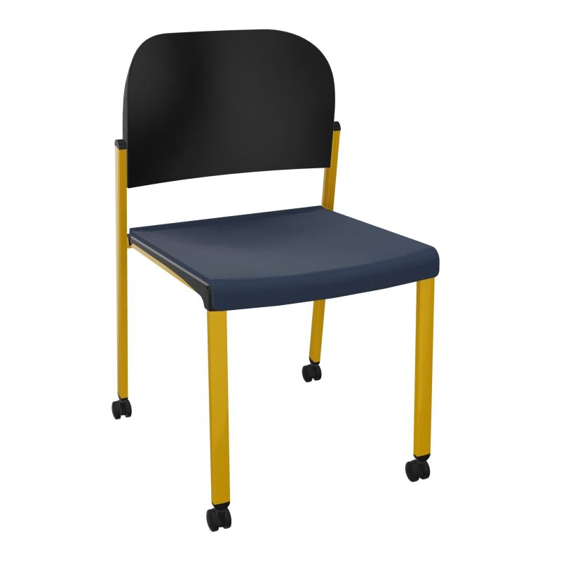 ROMY CHAISE 4P ROULT ASSISE TISSU DOSSIER POLYPRO SANS ACCOUDOIRS CC SX PU