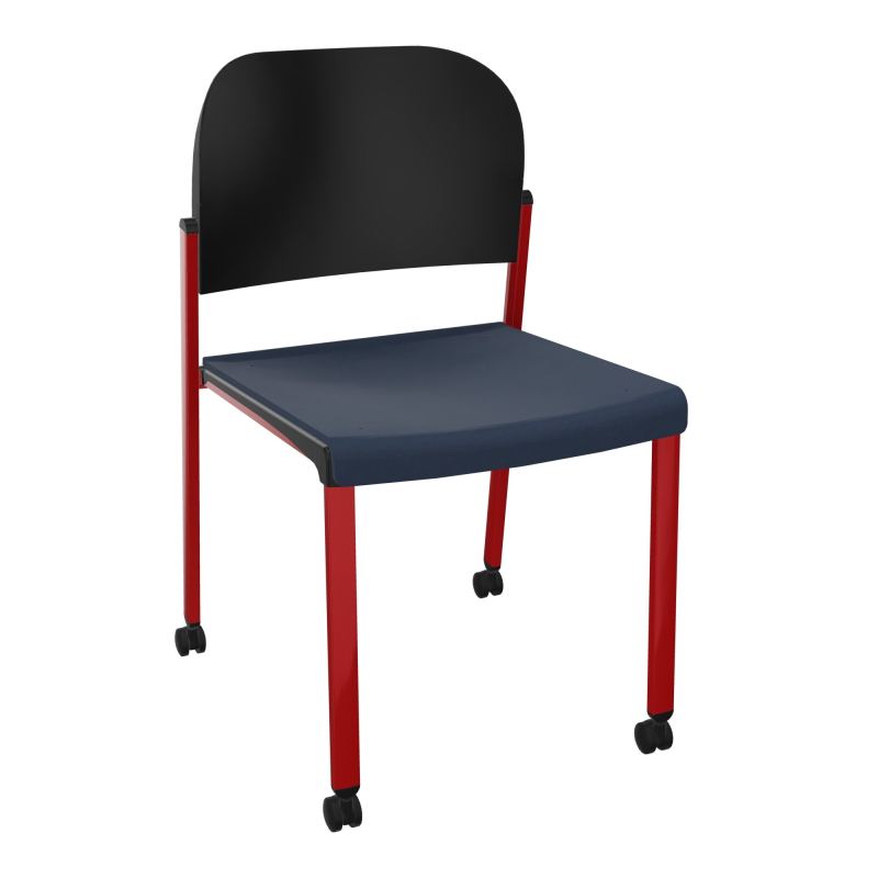 ROMY CHAISE 4P ROULT ASSISE TISSU DOSSIER POLYPRO SANS ACCOUDOIRS CC ZY PU