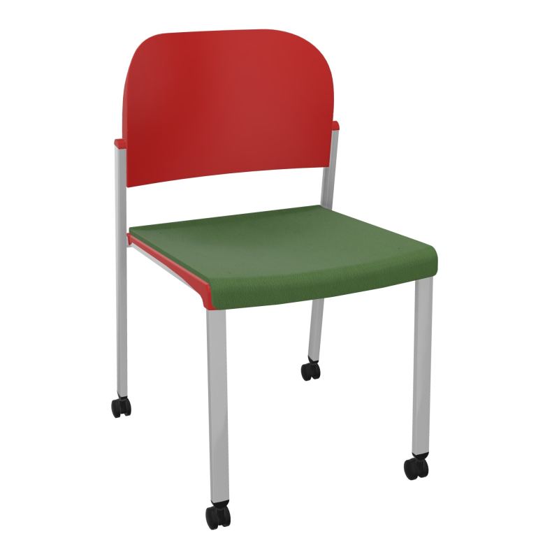 ROMY CHAISE 4P ROULT ASSISE TISSU DOSSIER POLYPRO SANS ACCOUDOIRS CE SB PZ