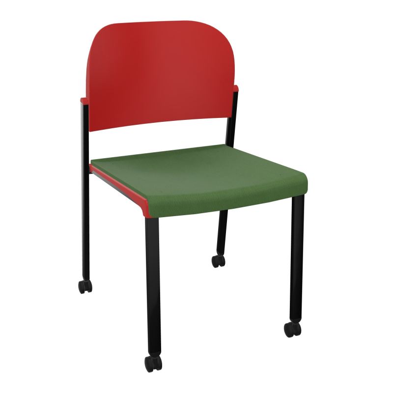 ROMY CHAISE 4P ROULT ASSISE TISSU DOSSIER POLYPRO SANS ACCOUDOIRS CE SG PZ