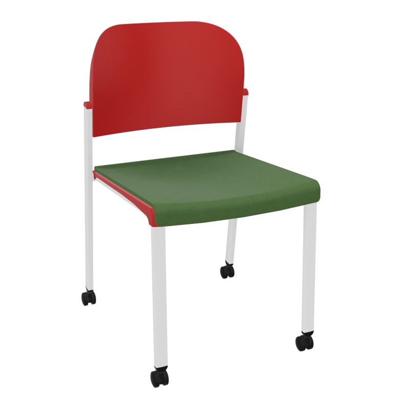 ROMY CHAISE 4P ROULT ASSISE TISSU DOSSIER POLYPRO SANS ACCOUDOIRS CE SP PZ