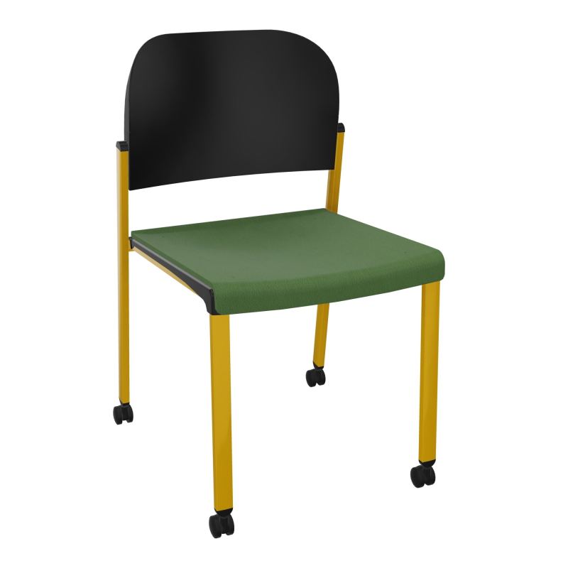 ROMY CHAISE 4P ROULT ASSISE TISSU DOSSIER POLYPRO SANS ACCOUDOIRS CE SX PU