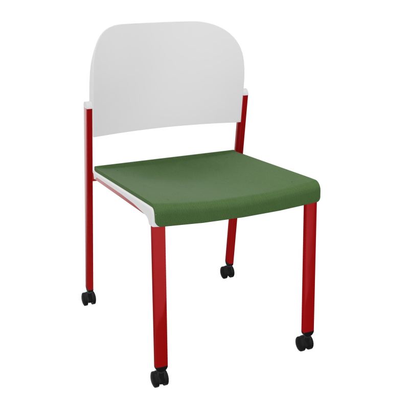 ROMY CHAISE 4P ROULT ASSISE TISSU DOSSIER POLYPRO SANS ACCOUDOIRS CE ZY PT