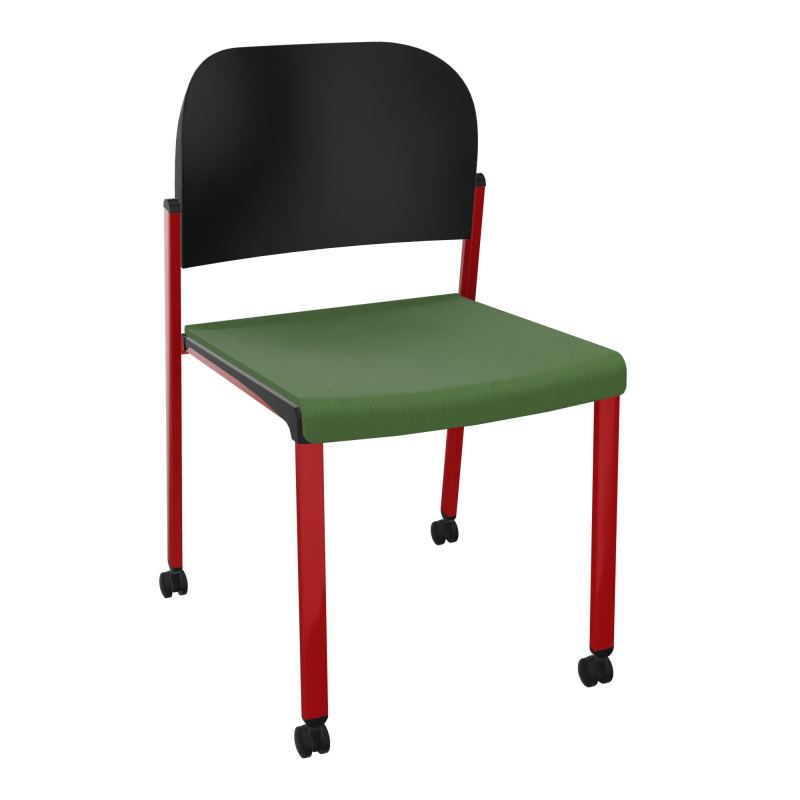 ROMY CHAISE 4P ROULT ASSISE TISSU DOSSIER POLYPRO SANS ACCOUDOIRS CE ZY PU