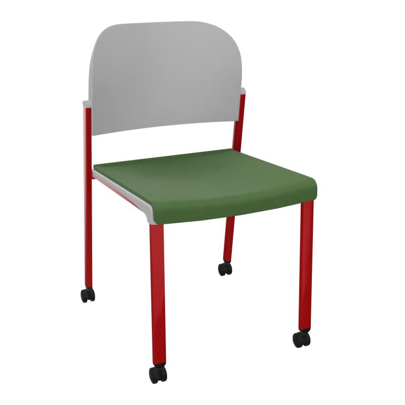 ROMY CHAISE 4P ROULT ASSISE TISSU DOSSIER POLYPRO SANS ACCOUDOIRS CE ZY PX