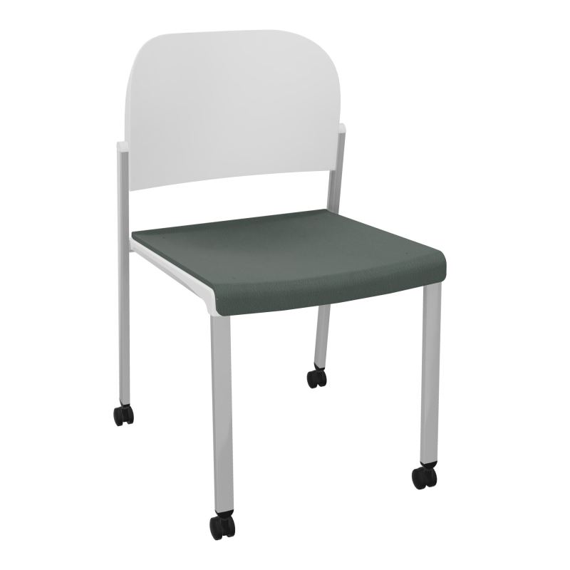 ROMY CHAISE 4P ROULT ASSISE TISSU DOSSIER POLYPRO SANS ACCOUDOIRS CF SB PT
