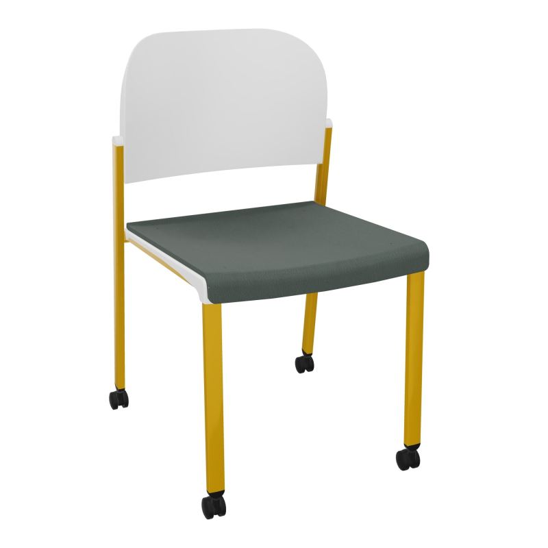 ROMY CHAISE 4P ROULT ASSISE TISSU DOSSIER POLYPRO SANS ACCOUDOIRS CF SX PT