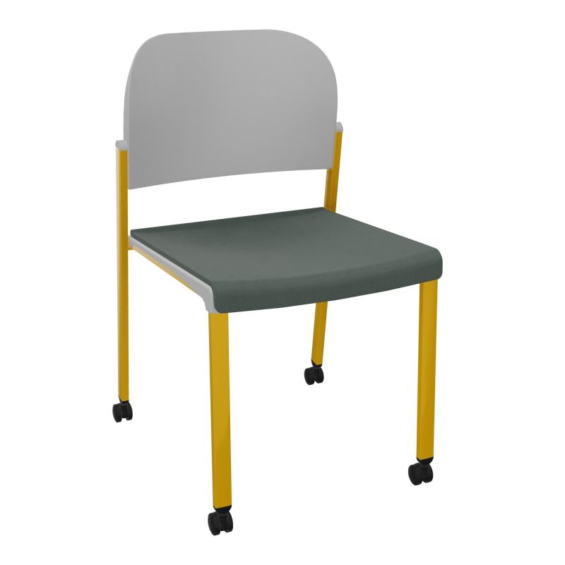 ROMY CHAISE 4P ROULT ASSISE TISSU DOSSIER POLYPRO SANS ACCOUDOIRS CF SX PX
