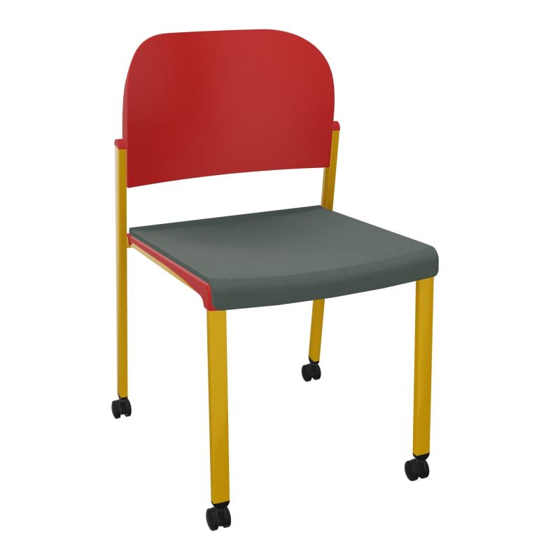 ROMY CHAISE 4P ROULT ASSISE TISSU DOSSIER POLYPRO SANS ACCOUDOIRS CF SX PZ
