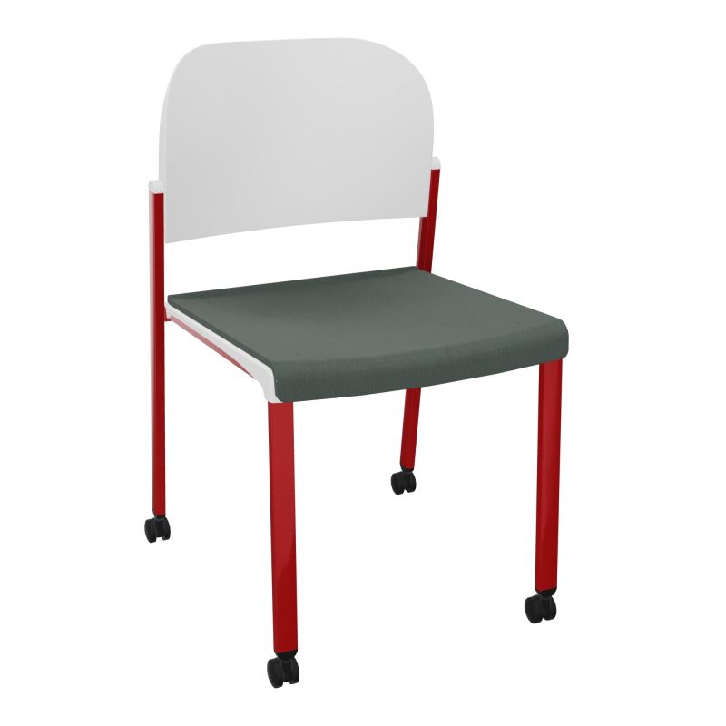 ROMY CHAISE 4P ROULT ASSISE TISSU DOSSIER POLYPRO SANS ACCOUDOIRS CF ZY PT