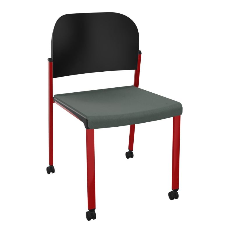 ROMY CHAISE 4P ROULT ASSISE TISSU DOSSIER POLYPRO SANS ACCOUDOIRS CF ZY PU