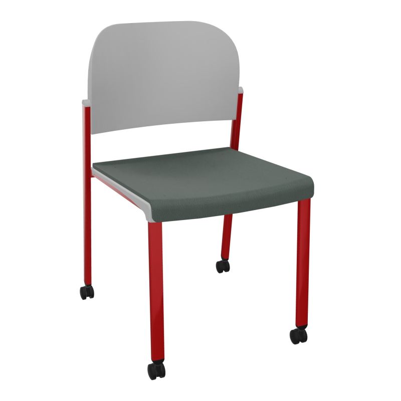 ROMY CHAISE 4P ROULT ASSISE TISSU DOSSIER POLYPRO SANS ACCOUDOIRS CF ZY PX