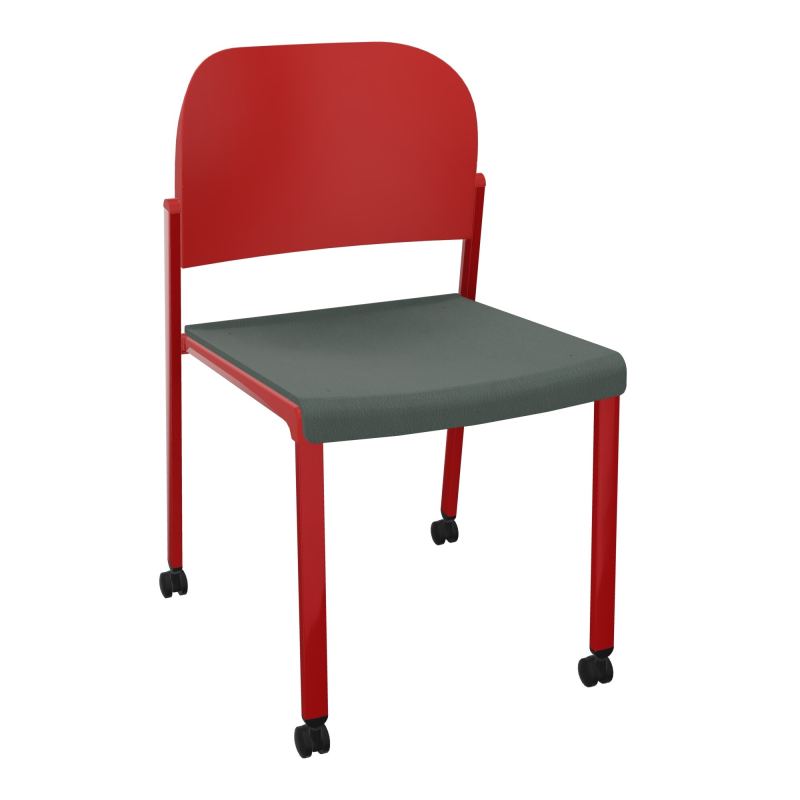 ROMY CHAISE 4P ROULT ASSISE TISSU DOSSIER POLYPRO SANS ACCOUDOIRS CF ZY PZ