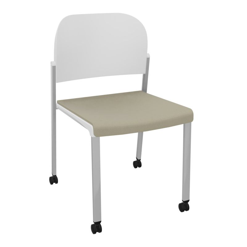 ROMY CHAISE 4P ROULT ASSISE TISSU DOSSIER POLYPRO SANS ACCOUDOIRS CG SB PT