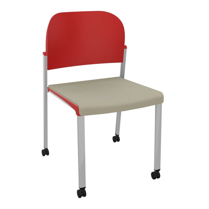 ROMY CHAISE 4P ROULT ASSISE TISSU DOSSIER POLYPRO SANS ACCOUDOIRS CG SB PZ