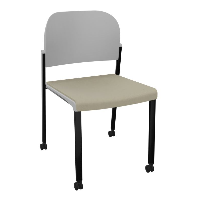 ROMY CHAISE 4P ROULT ASSISE TISSU DOSSIER POLYPRO SANS ACCOUDOIRS CG SG PX
