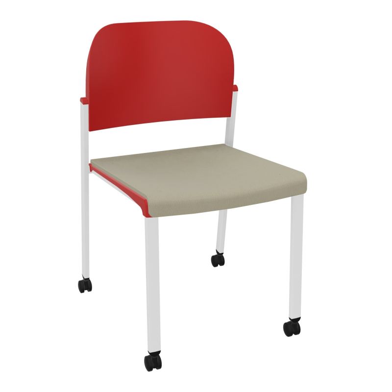ROMY CHAISE 4P ROULT ASSISE TISSU DOSSIER POLYPRO SANS ACCOUDOIRS CG SP PZ