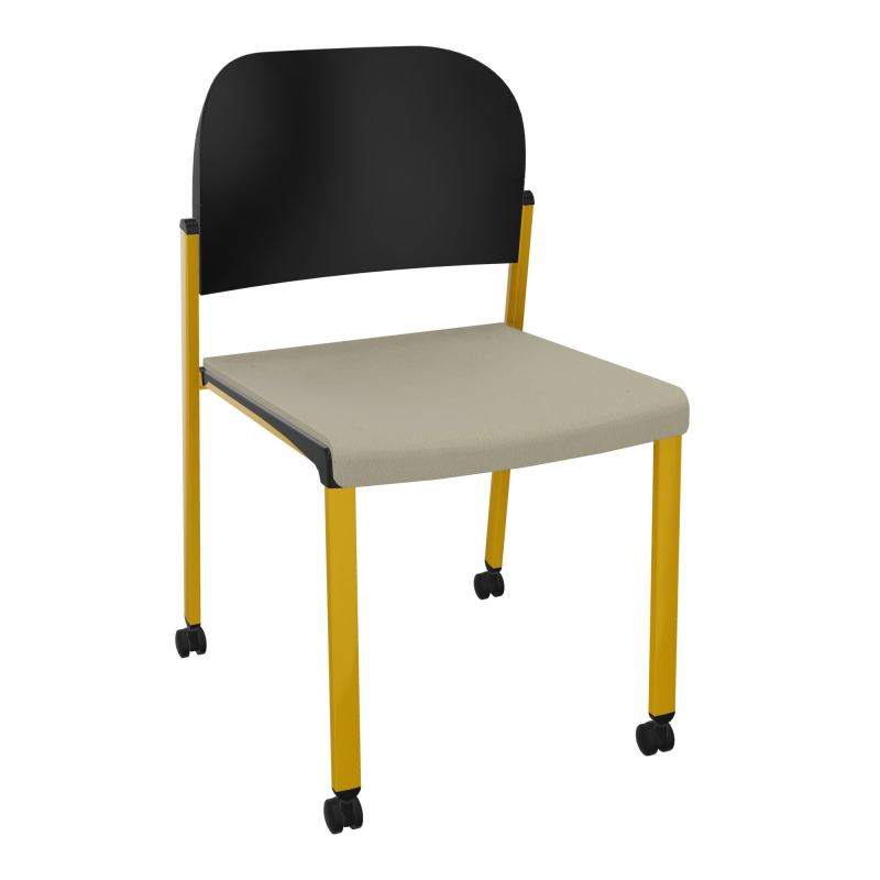 ROMY CHAISE 4P ROULT ASSISE TISSU DOSSIER POLYPRO SANS ACCOUDOIRS CG SX PU