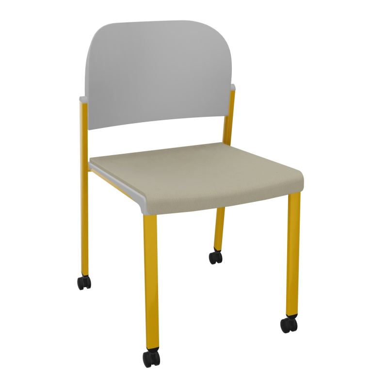 ROMY CHAISE 4P ROULT ASSISE TISSU DOSSIER POLYPRO SANS ACCOUDOIRS CG SX PX
