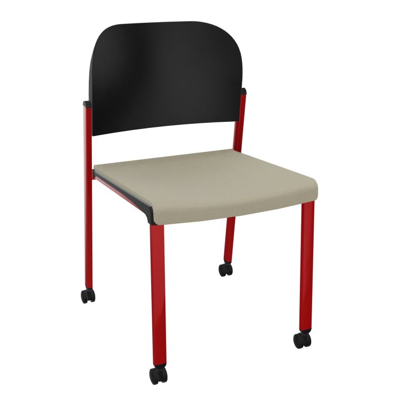 ROMY CHAISE 4P ROULT ASSISE TISSU DOSSIER POLYPRO SANS ACCOUDOIRS CG ZY PU